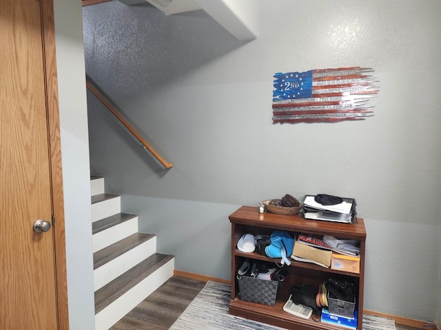 322 Summit, Belle Fourche, SD 57717 - staircase with wood finished floors and baseboards
