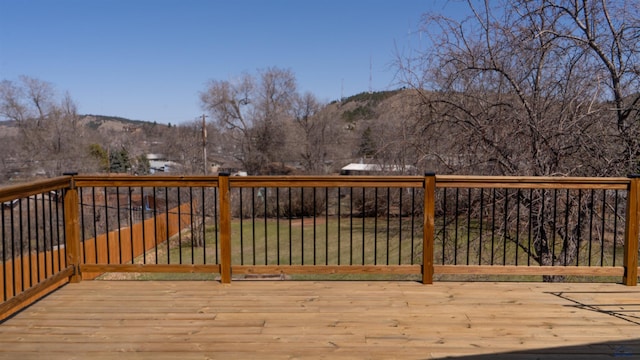 2412 Cameron Dr, Rapid City, SD 57702 - wooden deck with a mountain view