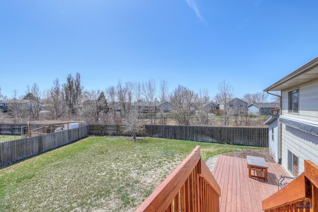 2906 Benjamin, Rapid City, SD 57703 - view of yard featuring a fenced backyard and a wooden deck