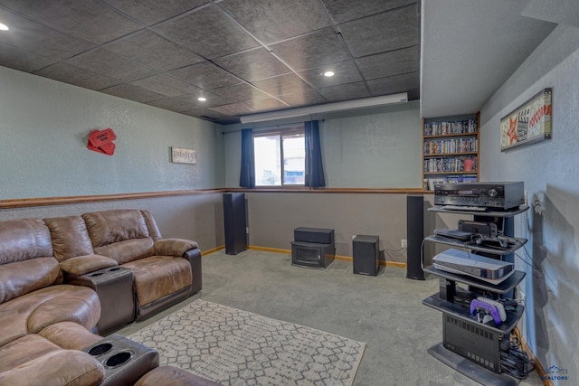 2906 Benjamin, Rapid City, SD 57703 - carpeted living area with a textured wall, baseboards, and recessed lighting