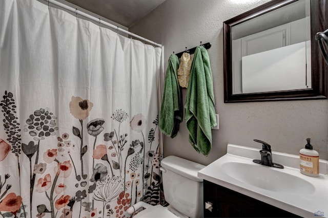 1021 Haines Ave, Rapid City, SD 57701 - bathroom with toilet, a shower with shower curtain, and vanity
