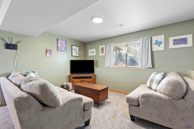 323 Freiheit Ln, Box Elder, SD 57719 - living room featuring baseboards, carpet, and visible vents