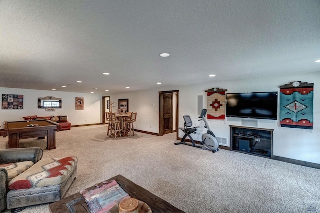 101/109 Sherman St, Rapid City, SD 57702 - carpeted living room with baseboards, recessed lighting, and a textured ceiling