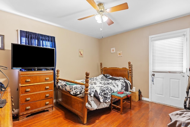 1021 Blaine Ave, Rapid City, SD 57701 - bedroom featuring wood finished floors and ceiling fan
