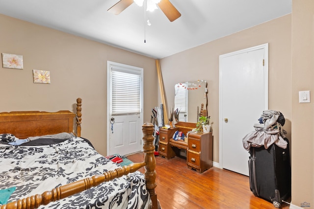 1021 Blaine Ave, Rapid City, SD 57701 - bedroom featuring light wood-style flooring and ceiling fan