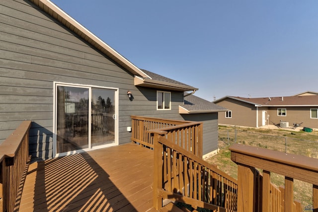 wooden terrace with cooling unit