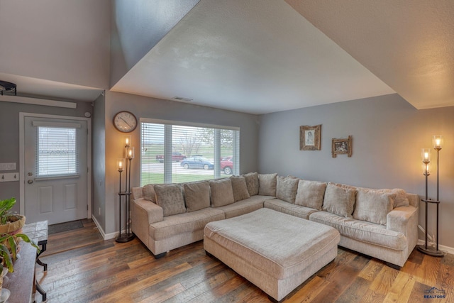 5B Statesboro, Belle Fourche, SD 57717 - living room with baseboards, wood finished floors, and visible vents