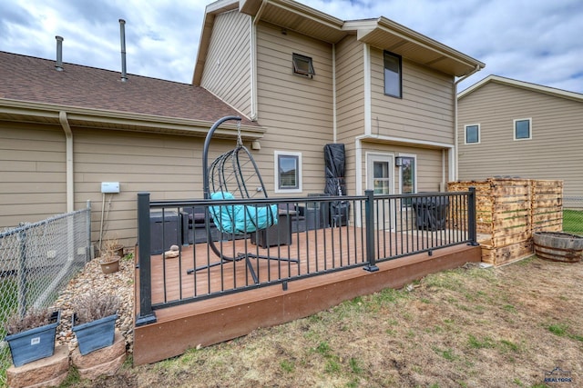 5B Statesboro, Belle Fourche, SD 57717 - rear view of house with fence and a deck