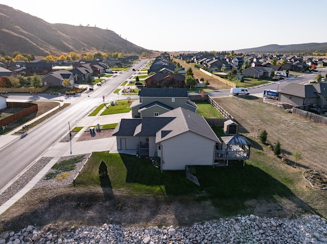 bird's eye view with a mountain view and a residential view