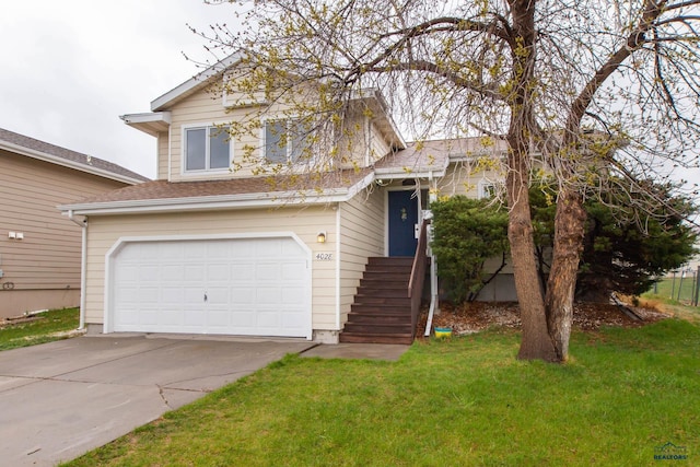 4028 Prairie View Dr, Rapid City, SD 57701 - view of front of property with roof with shingles, a front lawn, driveway, and an attached garage