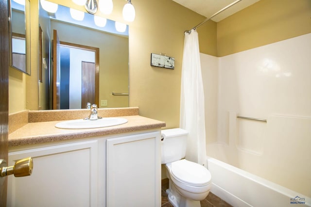 4028 Prairie View Dr, Rapid City, SD 57701 - bathroom with toilet, shower / bath combo with shower curtain, and vanity