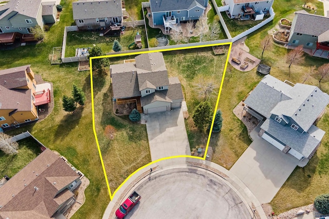 birds eye view of property featuring a residential view