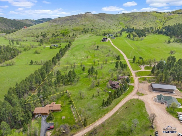 20842 Legacy, Sturgis, SD 57785 - birds eye view of property with a mountain view and a rural view