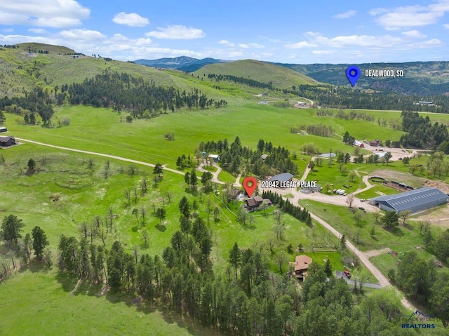 20842 Legacy, Sturgis, SD 57785 - birds eye view of property with a rural view and a mountain view
