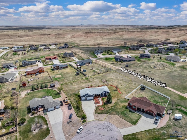 aerial view with a residential view