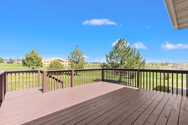 deck with a lawn
