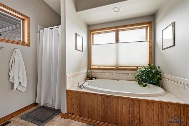 127 Union St, Spearfish, SD 57783 - full bathroom with visible vents, a shower with shower curtain, and a bath