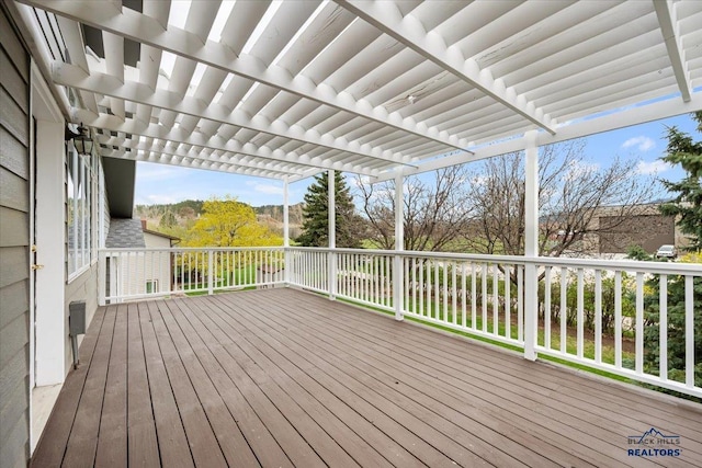 127 Union St, Spearfish, SD 57783 - wooden terrace featuring a pergola