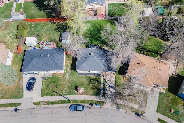 drone / aerial view with a residential view