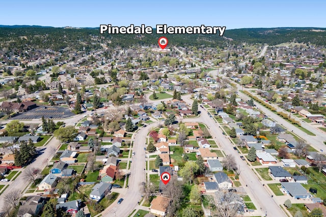 drone / aerial view with a residential view