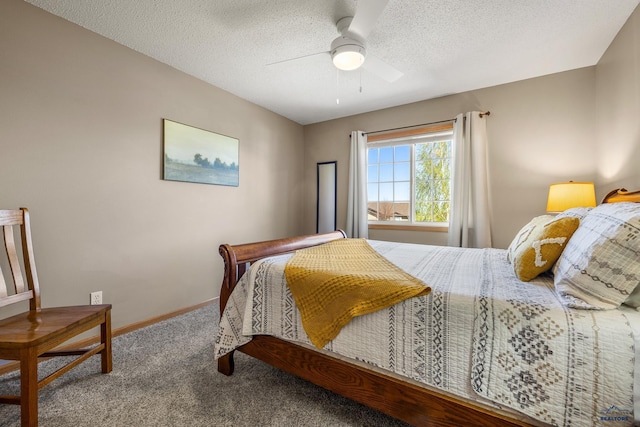 5201 Cale Ct, Rapid City, SD 57701 - carpeted bedroom with baseboards, a ceiling fan, and a textured ceiling