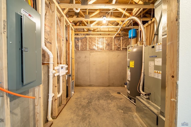 1241 Kenai Dr, Box Elder, SD 57719 - unfinished basement with electric panel and electric water heater