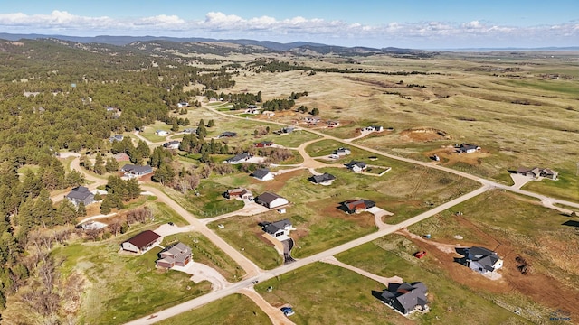 drone / aerial view with a mountain view