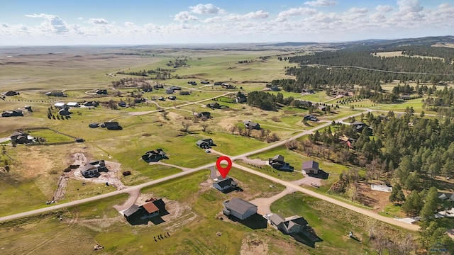 bird's eye view featuring a rural view