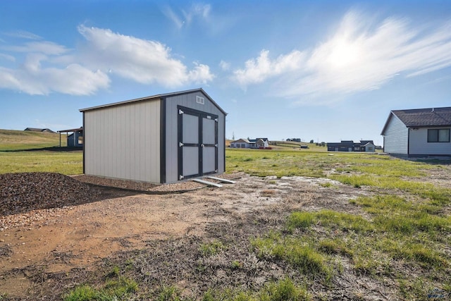 view of shed