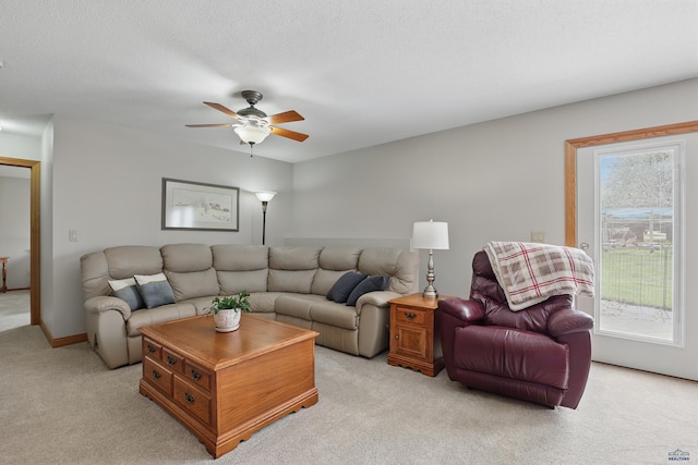 7315 Raven Ct, Rapid City, SD 57702 - living room featuring light colored carpet and ceiling fan