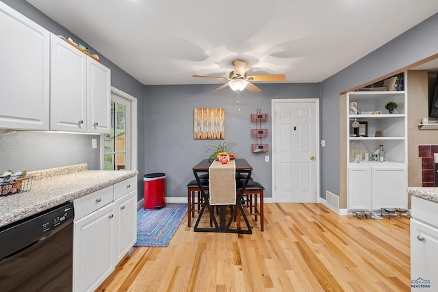 1580 Laurel Heights Dr, Rapid City, SD 57701 - dining space with light wood-type flooring, a ceiling fan, and baseboards
