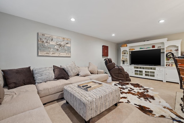 1580 Laurel Heights Dr, Rapid City, SD 57701 - living room with light carpet and recessed lighting