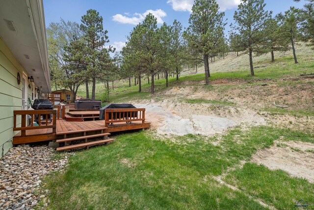1580 Laurel Heights Dr, Rapid City, SD 57701 - view of yard with a wooden deck