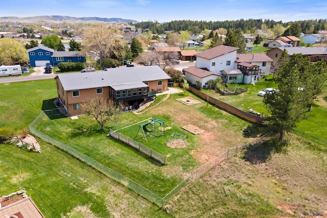 aerial view of residential area