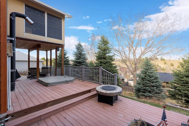 4037 Valley W Dr, Rapid City, SD 57702 - deck with a fire pit