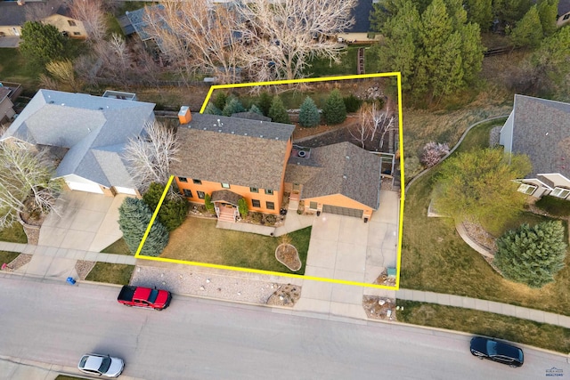 4037 Valley W Dr, Rapid City, SD 57702 - view from above of property with property boundaries highlighted