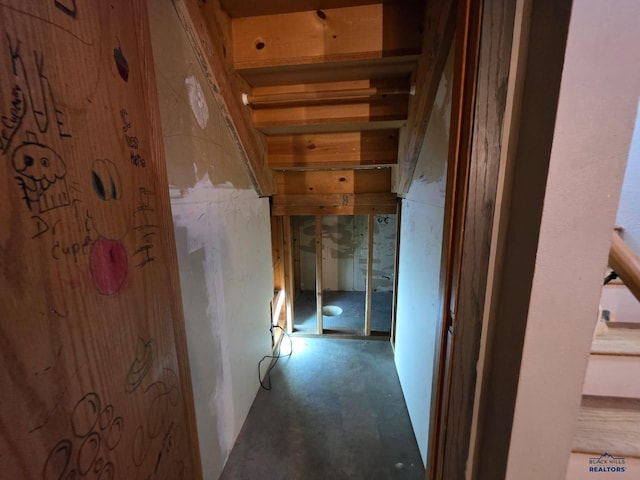 corridor featuring concrete floors