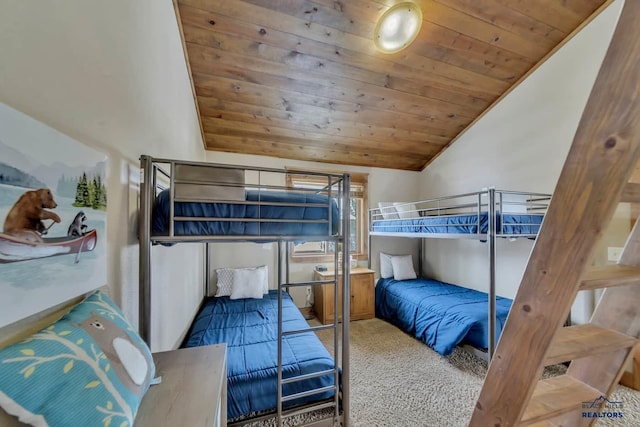 21172 Last Chance Trl, Lead, SD 57754 - carpeted bedroom featuring wooden ceiling and lofted ceiling