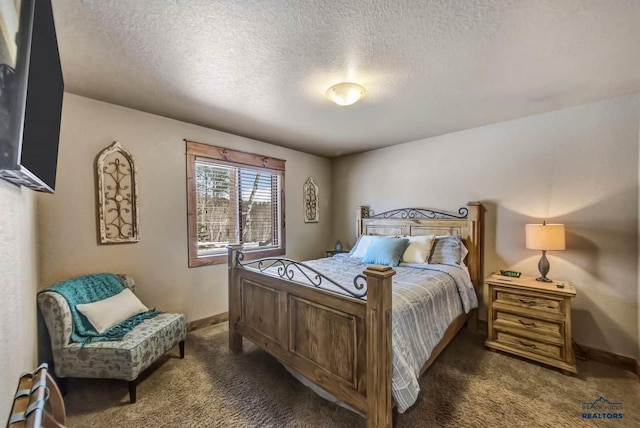 21172 Last Chance Trl, Lead, SD 57754 - bedroom with dark colored carpet, baseboards, and a textured ceiling