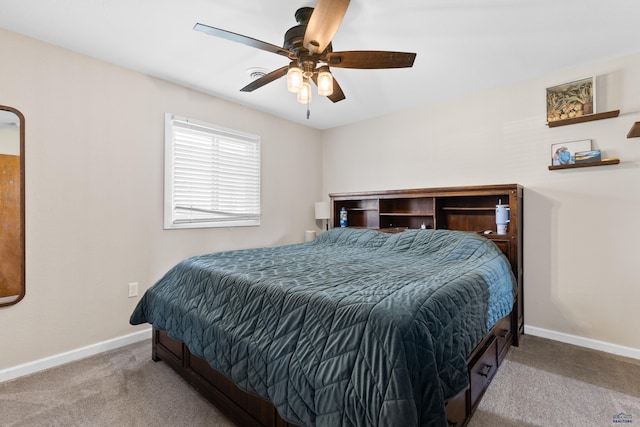 202 S B Ave, New Underwood, SD 57761 - bedroom featuring carpet flooring, baseboards, and ceiling fan