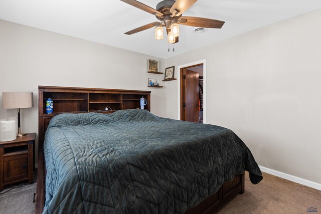 202 S B Ave, New Underwood, SD 57761 - carpeted bedroom with baseboards and ceiling fan