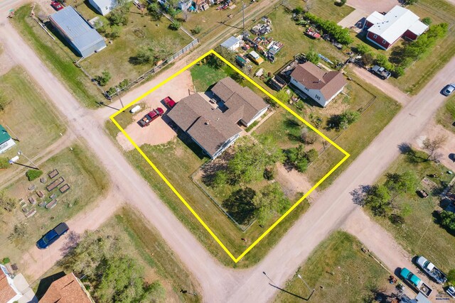 202 S B Ave, New Underwood, SD 57761 - aerial overview of property's location with property parcel outlined