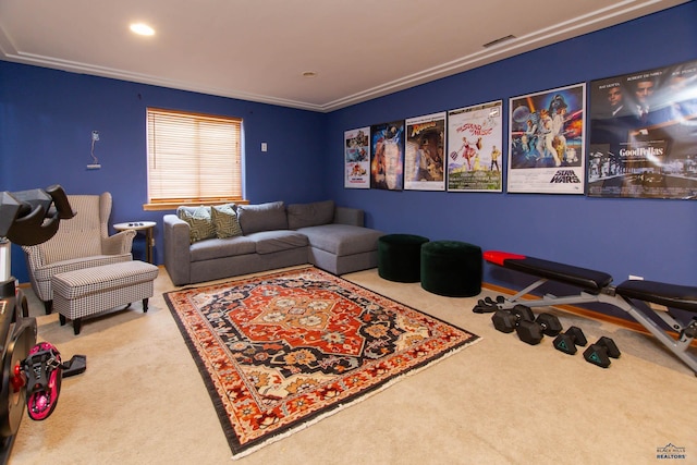 10284 Remmington St, Summerset, SD 57718 - carpeted living area featuring recessed lighting and crown molding