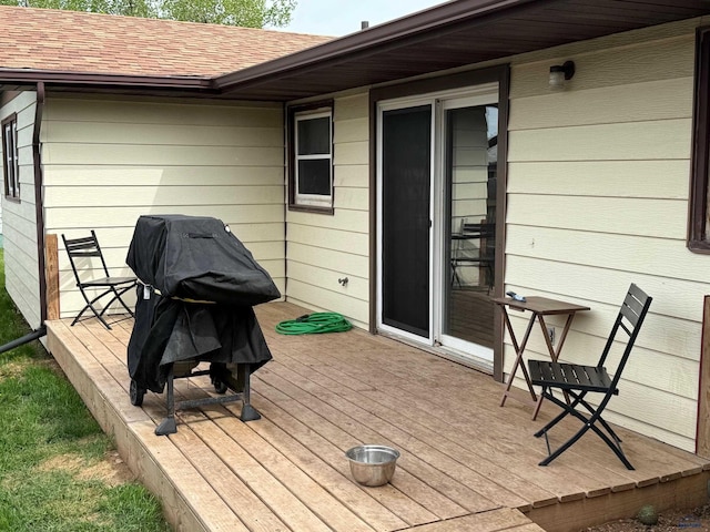 deck with area for grilling