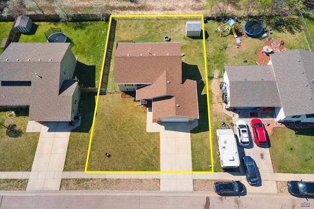 573 Plover Dr, Box Elder, SD 57719 - aerial view of property and surrounding area with property parcel outlined