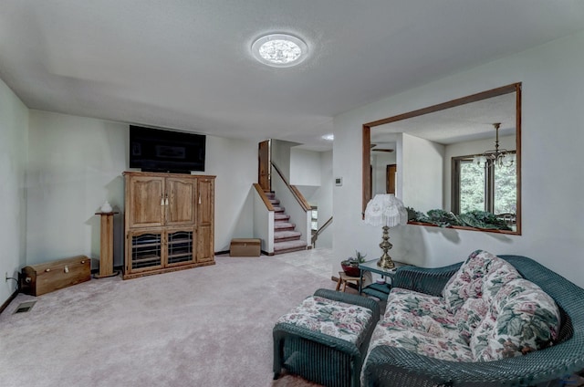 4240 Foothill Dr, Rapid City, SD 57702 - living area with stairway and carpet