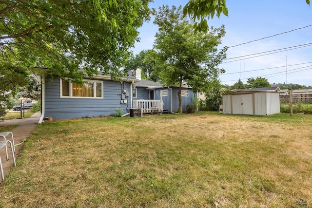 2739 W W St, Anne, Rapid City, SD 57701 - view of yard with a shed, an outdoor structure, and a deck