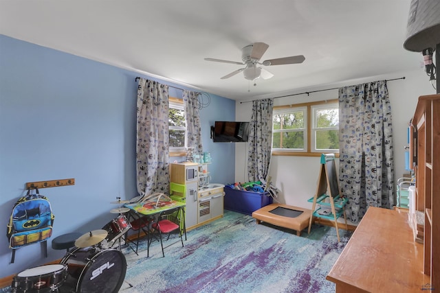 712 Stanley, Belle Fourche, SD 57717 - game room with ceiling fan
