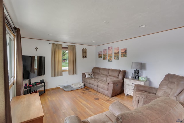 712 Stanley, Belle Fourche, SD 57717 - living area with wood finished floors and recessed lighting