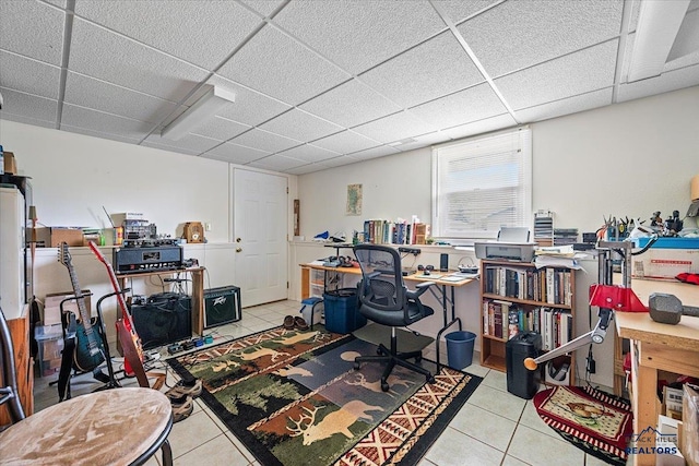 720 S 32nd, Spearfish, SD 57783 - tiled home office with a drop ceiling